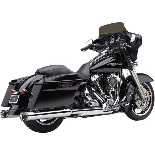 Cobra - 4" Gen 2 Neighbor Haters® Series Mufflers W/ Black Outer Tip fits '95-'16 Harley Touring Models (Exc. '15-'16 FLRT Models) - Chrome