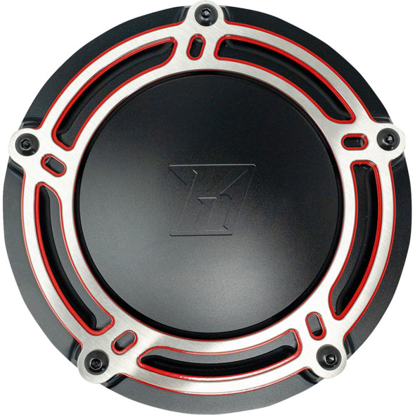 Kodlin - K25409-RL - Derby Cover - NXL Redline - Black/Red - M8 Touring - Fits 2017-2026 Electra Glide / Street Glide, 2017-2026 Road Glide, 2017-2025 Road King & More