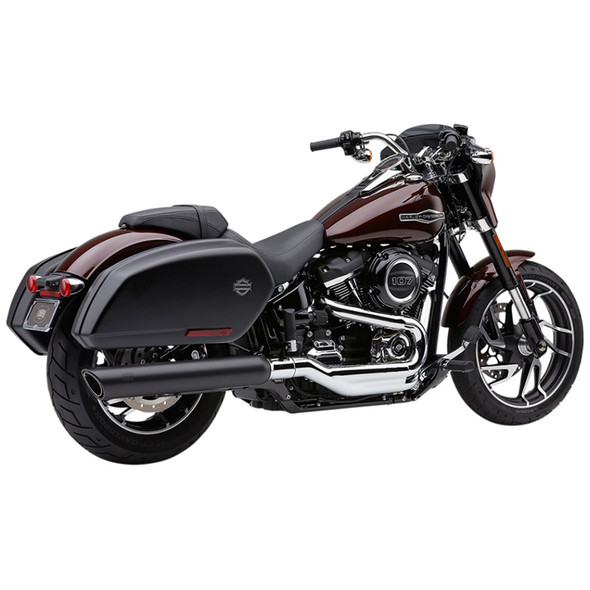Cobra - 909 Twins Slip-On Mufflers fits '18-'22 Softail Sport Glide Models - Black