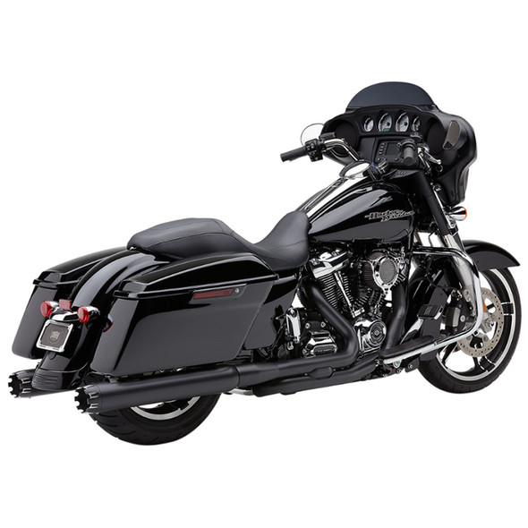 Cobra - 4" Slip-On Mufflers fits '17-'22 Touring Models - Black W/ Contrast Cut Tips