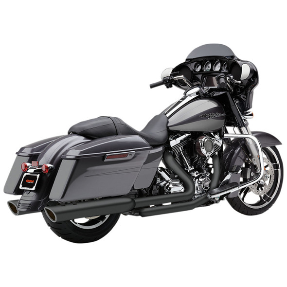 Cobra - 4" 909 Twin Mufflers fits '95-'16 Harley Touring Models (Exc. '15-'16 FLRT Models) - Raven Black