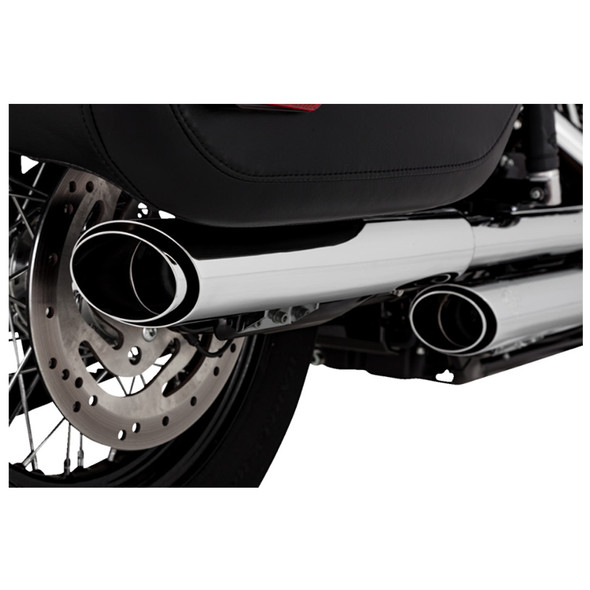 Vance & Hines - 3" Round Twin Slash Slip-On Mufflers fits '18-'23 M8 Softail Models - Chrome