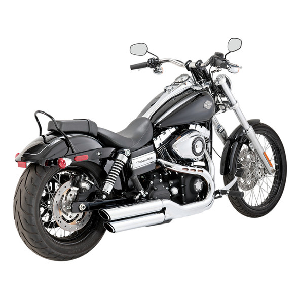 Vance & Hines - 3" Round Twin Slash Slip-On Mufflers fits '08-'17 Dyna Models - Chrome