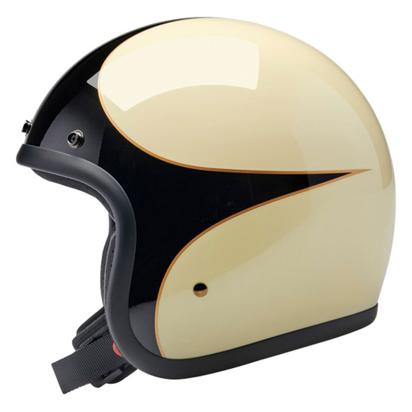 Biltwell - Bonanza Helmet - Gloss Vintage White/Black Scallop
