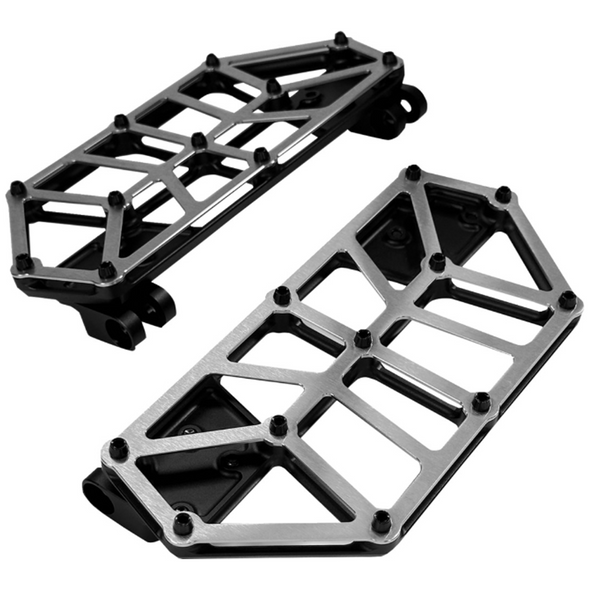 Kodlin - NXL Floorboards fits '80-'24 Big Twin Models - Black W/ Stainless Steel Cover