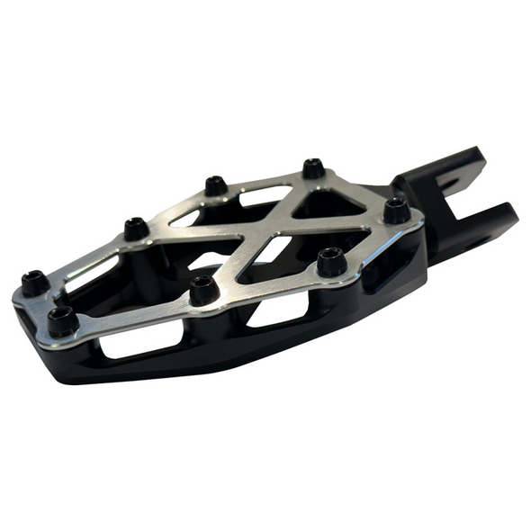 Kodlin - NXL Footpegs fits '18-'24 Softail & Sportster S Models W/ Mid-Controls - Black W/ Stainless Steel Cover