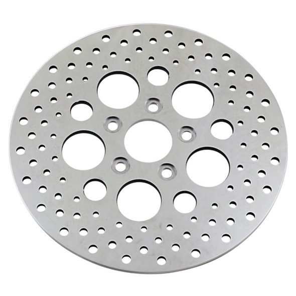 Drag Specialties - 11.5" Rear Center Hub Mount Drilled Brake Rotor - Polished Stainless Steel (OEM #41789-92)