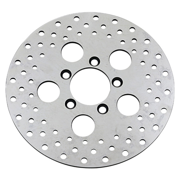 Drag Specialties - 10" Front Vintage Drilled Brake Rotor Shovelhead - Polished Stainless Steel (Repl. OEM #44137-77A)