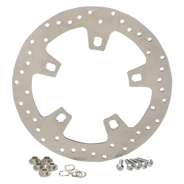 Drag Specialties - 11.8" Front Perimeter Spoke Mount Drilled Brake Rotor (W/ 6.7” Bolt Circle, Five Lug Mount (Repl. OEM #41500017/ 4500017))