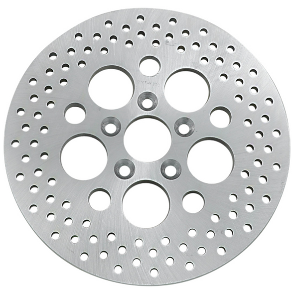 Drag Specialties - 11.8" Rear Center Hub Mount Drilled Brake Rotor - Polished Stainless Steel (Repl. OEM # 40939-79A)