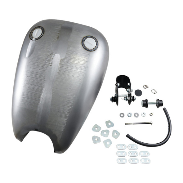 Drag Specialties - Extended Smooth-Top QuickBob® Rubber-Mount Twin-Cap Style Gas Tank fits '82-'03 Sportster Models