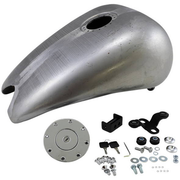 Drag Specialties - One-Piece Smooth-Top Style Extended Gas Tank W/ Single Aero Cap fits '84-'99 Softail Models