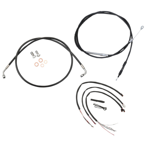 LA Choppers - 12"-14" Handlebar Cable/Brake Line Kit W/O ABS fits '18-'22 Softail Models - Black Vinyl/ Alternative Length