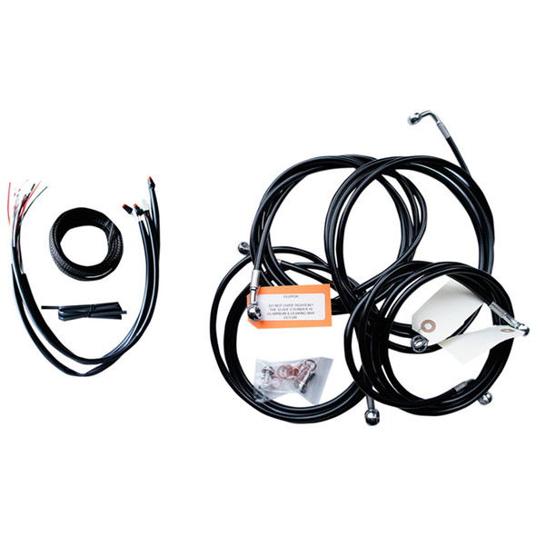 LA Choppers - 15"-17" Handlebar Cable/Brake Line Kit W/ ABS fits '16 Touring Models - Black Vinyl/ Alternative Length