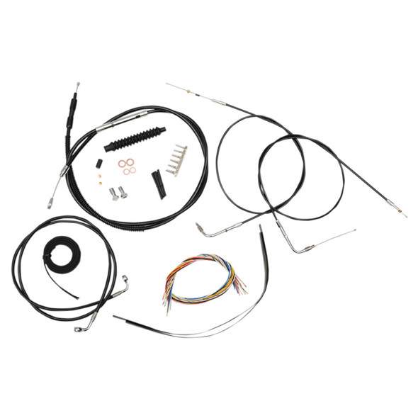 LA Choppers - Mini Handlebar Cable/Brake Line Kit fits '04-'06 XL Models (Single Disc) - Black Vinyl/ Alternative Length