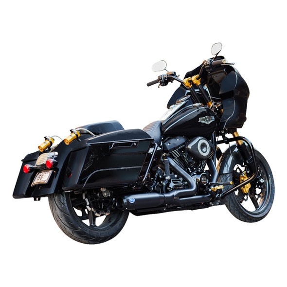 S&S Cycle - 2-into-1 Qualifier Exhaust System Race Only fits '17-'23 Touring Models - Black