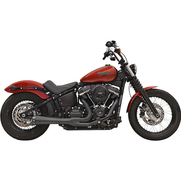 Bassani Exhaust - 49-State 2-into-1 Road Rage III Exhaust System fits '18-'23 Softail FXFB/FLSL/FXBB/FXLRS Models - Black