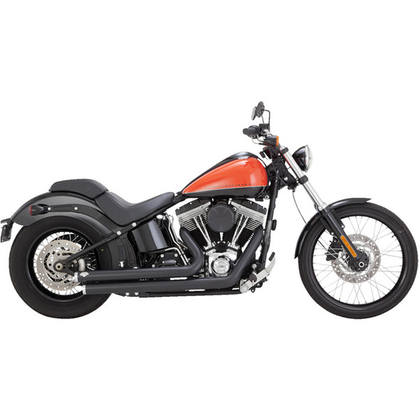 Vance & Hines - Big Shots Staggered Exhaust System fits '00-'09 Softail FXS/​FXST/​FLST Models (Except '08-'11 FXCW/C, '09 FXSTSSE) - Matte Black