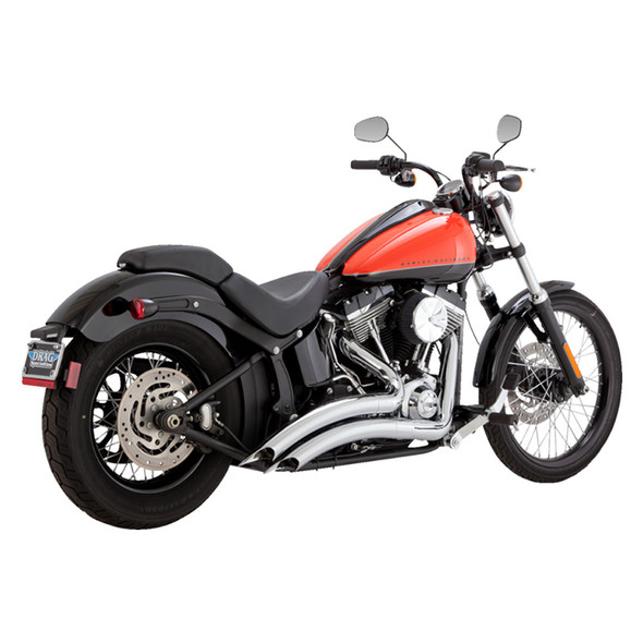 Vance & Hines -2-into-2 Big Radius Exhaust System fits '00-'09 Softail FXS/​FXST/​FLS/​FLST Models (Except '08-'09 FXCW/C, '09 FXSTSSE) - Chrome