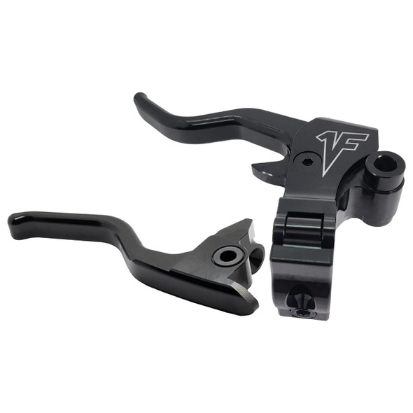 1FNGR - Black Easy Pull Clutch & Brake Lever Combo fits '08-'13 & '21-Up Touring Models (Previously Installed)