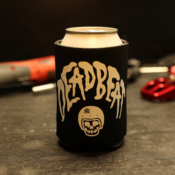 Deadbeat Customs Skull Beer Koozie - White