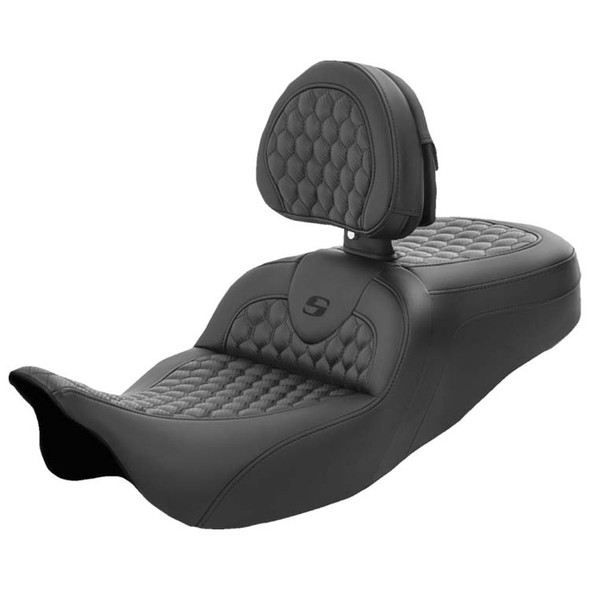 Saddlemen - RoadSofa Seat with Backrest fits '08-'23 FL Models - Honeycomb
