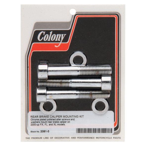 Colony - Rear Caliper Bolt Kit fits '00-'07 Big Twin (Except '06-'07 FXST), '00-'03 Sportster Models (OEM #44177-00)