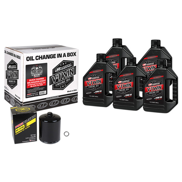 Maxima - Quick Change Synthetic 20W-50 Oil Change Kit fits Harley M8 Models
