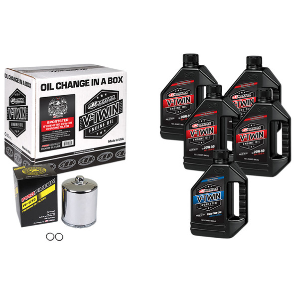 Maxima - Synthetic 20W-50 Oil Change Kit fits '86-'20 Sportster Models