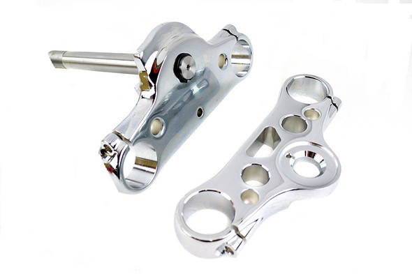 V-Twin - 49mm Triple Tree Set Chrome - fits '06-'07 FXD Models