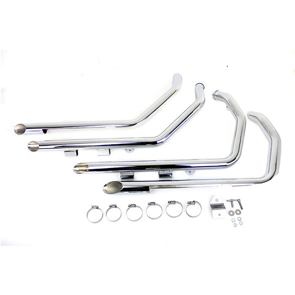 V-Twin - MCM Illusion Drag Pipe Set fits '04-'13 Sportster Model - Chrome