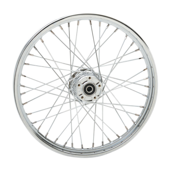 Drag Specialties - 40 Spoke Chrome Laced Wheel 21” x 2.15” fits '00-'06 FXST/B/C, '00-'05 FXDWG (OEM #43671-00, 43700-00)