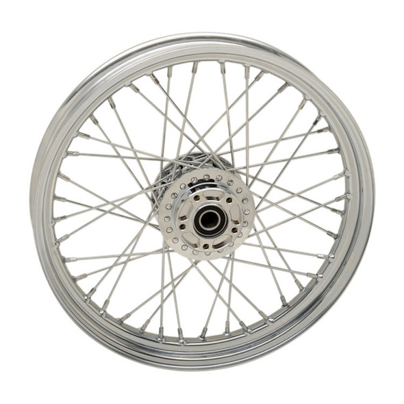 Drag Specialties - 40 Spoke Chrome Laced Wheel 19” x 2,5” fits '12-'17 FXD (w/ ABS) (Single Disc)