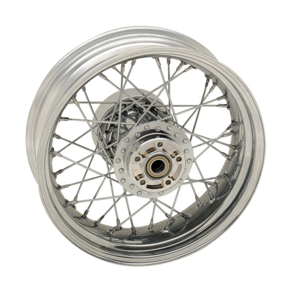 Drag Specialties - 40 Spoke Chrome Laced Wheel 16” x 5” fits '09-'19 FLT/​FLHT/​FLHR/​FLTRX/FLTRU/​FLHX (w/o ABS)