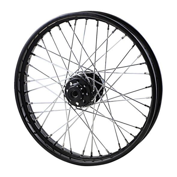 Drag Specialties - 40 Spoke Black Laced Wheel 21” x 2.15” fits '84-'96 FXST, '93-'96 FXDWG, '84-'86 FXWG (Single Disc (OEM #43671-84))
