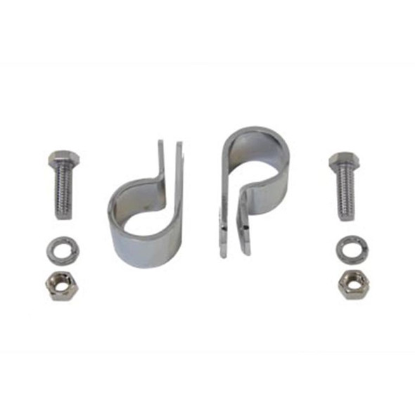 V-Twin - Chrome 1" Muffler Clamp Set fits Custom Application