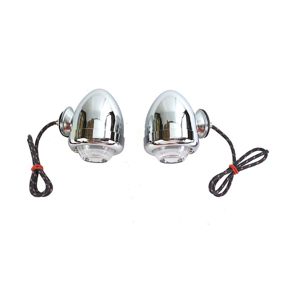 V-Twin - Replica Guide DH-49 Bullet Marker Lamp Set fits '41-'84 FL, '48-'84 FLH Models