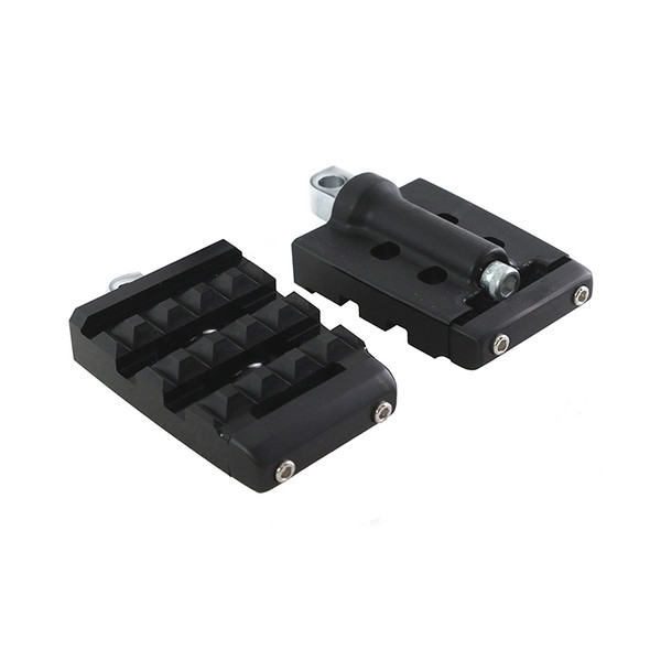 V-Twin - Black Grate Style Passenger Footpeg Set fits All Models with a Female Mounting Block (OEM #505015-58)