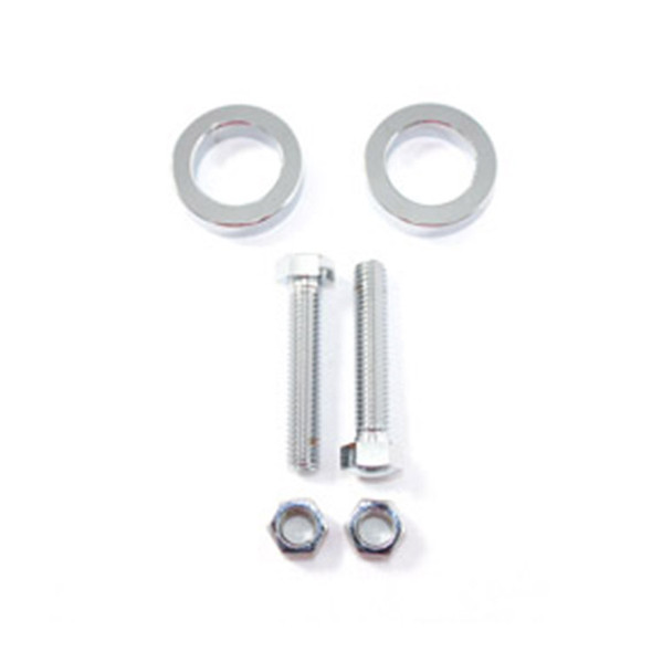 V-Twin - Chrome Rear Axle Adjuster Kit fits '08-'17 FLST/FXST Models (OEM #4433)
