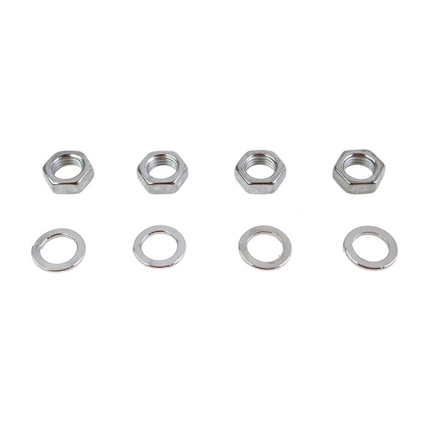 Colony - 9840-8 Chrome Rocker Arm Shaft End Nut Kit fits '36-'40 EL, '41-'47 FL Models