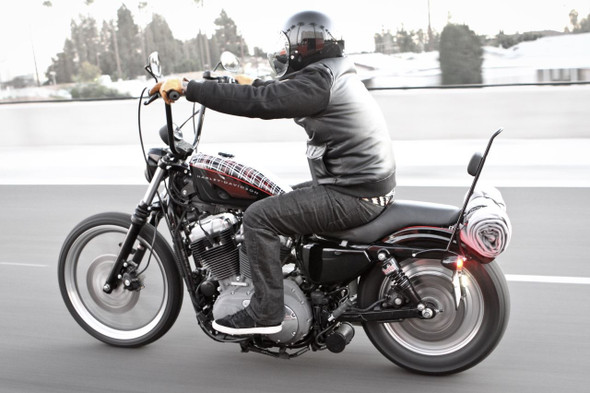 Burly Brand - Long Black Sissy Bar fits '04-'17 Harley XL Sportster