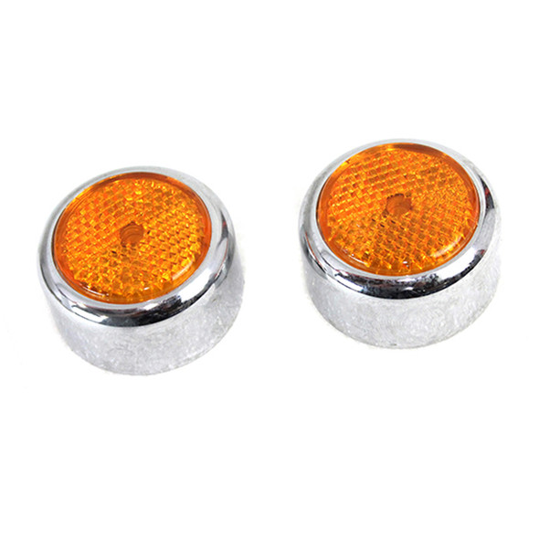 Colony - 8939-2 Swingarm Pivot Bolt Cover with Amber Reflectors fits '86-'99 FLST/FXST Models
