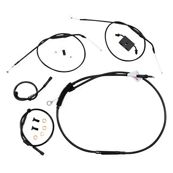 Burly Brand - 8" Black Handlebar Cable/Brake Line Install Kit fits Single Disc '14-'20 Sportster Models (w/ ABS) (Open Box)