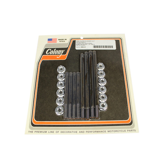 Colony - 9884-20 Zinc Motor Case Bolt Kit fits '96-'98 Evolution Big Twin Models (OEM #3398, 3504A)