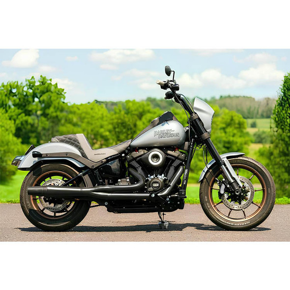 Thunderheader - Black X-Series Standard Exhaust Pipe w/Heat Shields fits '18–'25 Softail Slim, Lowrider S, Street Bob, Fat Bob, Deluxe & Standard Models