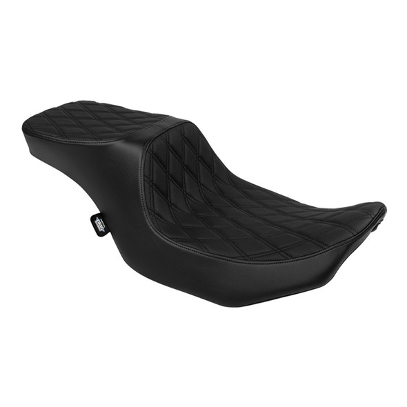 Drag Specialties Seats - Vinyl Double Diamond Predator 2-Up Seat w/o Backrest fits '23-'24 FLTR/FLHX Models