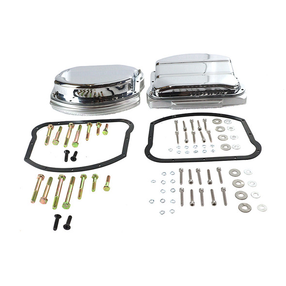V-Twin - Panhead Style Evolution Rocker Box Set fits '84-'99 FXST/FLST, '84-'98 FLT/FXD Models - Chrome