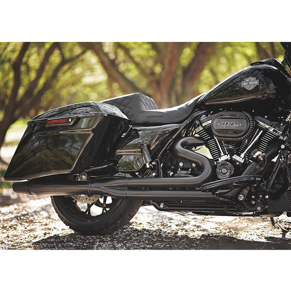 Thunderheader - Black 2-Into-1 X-Series Exhaust w/Heat Sheilds fits '17–'25 FLH Touring Models