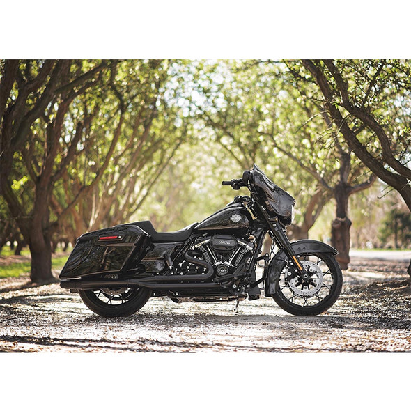 Thunderheader - Black 2-Into-1 X-Series Exhaust w/Heat Sheilds fits '17–'25 FLH Touring Models