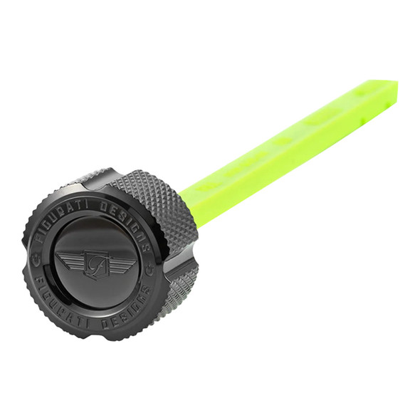 Figurati Designs - Black Performance Knurled Magnetic Oil Dipstick fits Indian Models